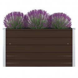 Jardinière 100 x 100 x 45 cm Acier galvanisé Marron alsavelo