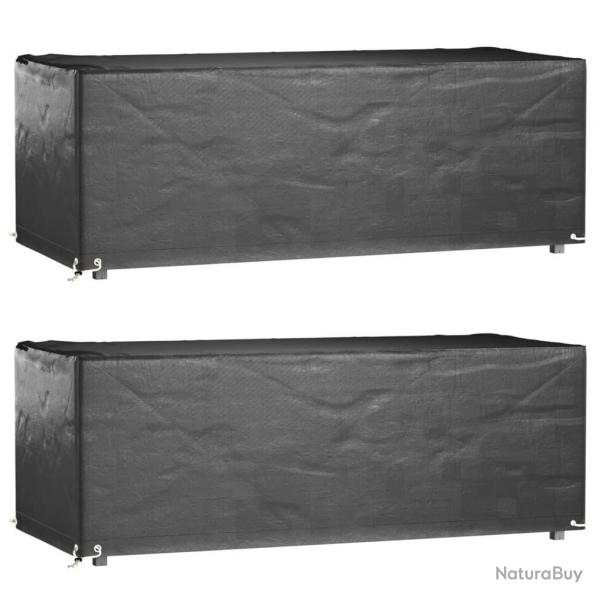 Housses salon de jardin 2pcs 8oeillets 192x82x65cm rectangulaire alsavelo