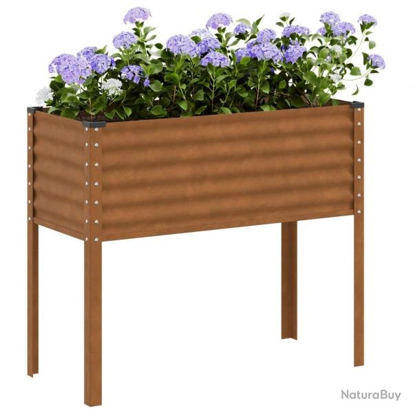 Jardinire 100x41x90 cm acier rsistant aux intempries alsavelo