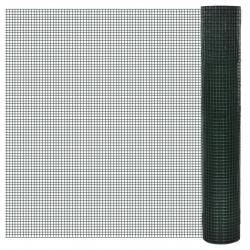 Grillage Acier galvanisé et revêtement en PVC 25 x 1 m Vert alsavelo