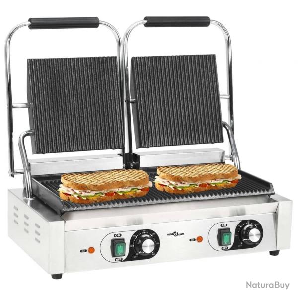 Gril de panini  double rainure 3600 W 57x30,5x20 cm alsavelo