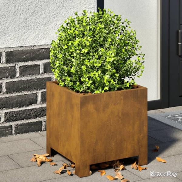 Jardinire 30x30x30 cm acier rsistant aux intempries alsavelo