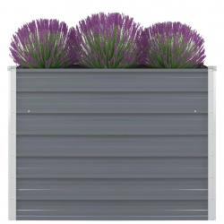Jardinière 100x100x77 cm Acier galvanisé Gris alsavelo