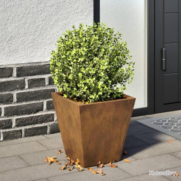 Jardinire 30x30x30 cm acier rsistant aux intempries alsavelo