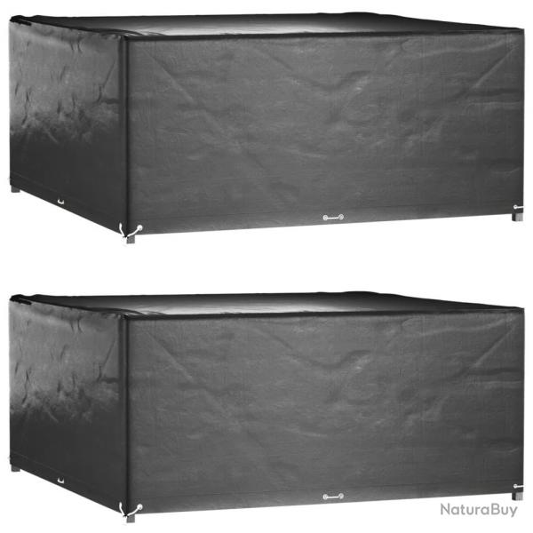 Housses de salon de jardin 2 pcs 16 oeillets 205x205x90 cm carr alsavelo