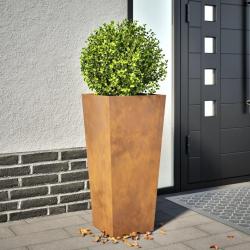 Jardinière 35x35x75 cm acier résistant aux intempéries alsavelo