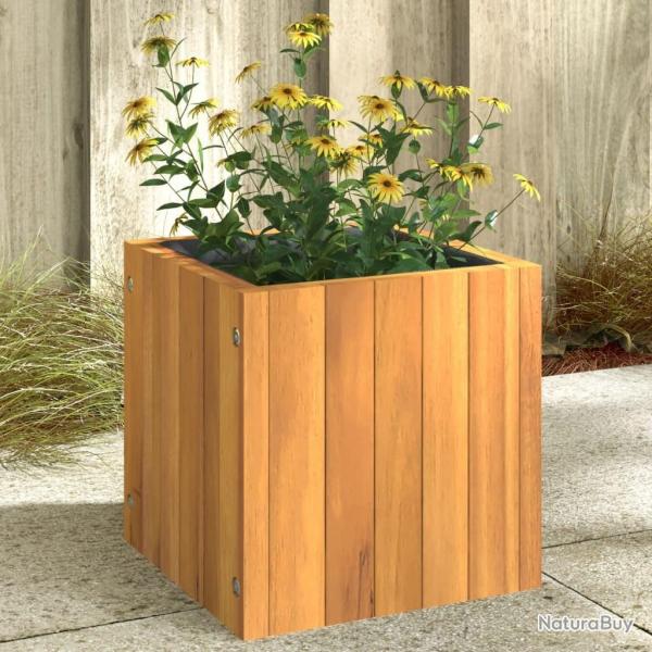 Jardinire 25x25x25 cm bois massif d'acacia alsavelo