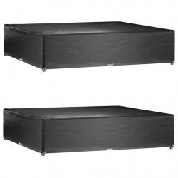 Housses de salon de jardin 2 pcs 16 oeillets 240x240x55 cm carré alsavelo