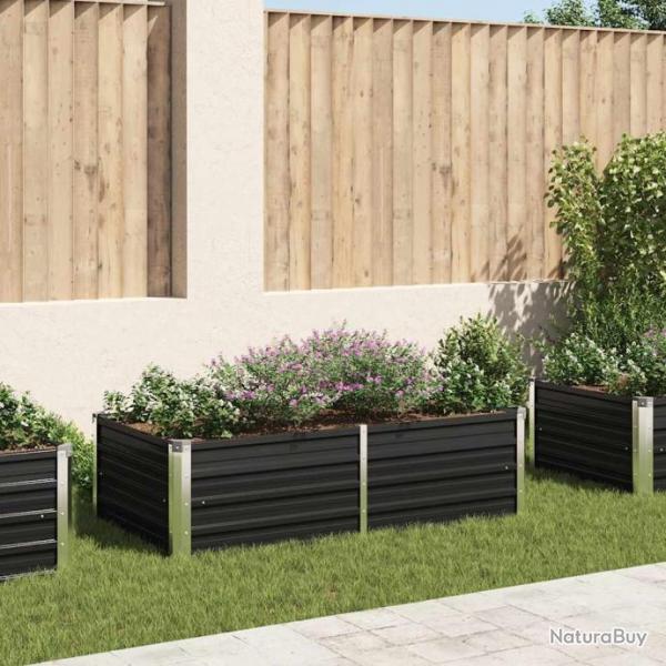 Jardinire 160 x 80 x 45 cm Acier galvanis Anthracite alsavelo