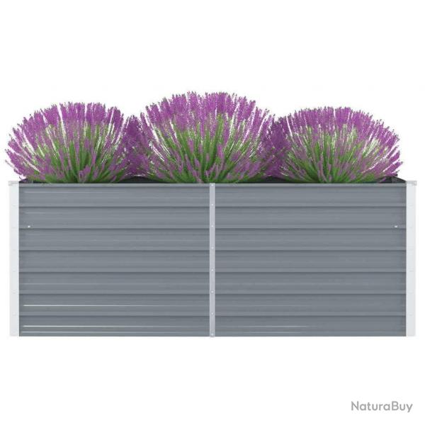 Jardinire 160 x 80 x 45 cm Acier galvanis Gris alsavelo