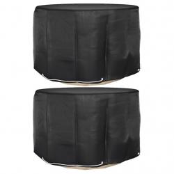 Housses pour meubles de jardin 2 pcs 6 oeillets Ø125x75 cm rond alsavelo
