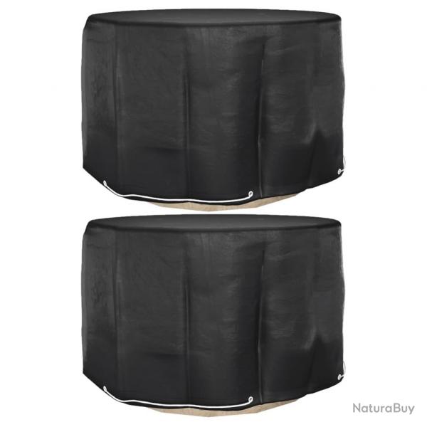 Housses pour meubles de jardin 2 pcs 6 oeillets 125x75 cm rond alsavelo