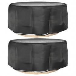 Housses pour meubles de jardin 2 pcs 10 oeillets Ø260x90 cm rond alsavelo
