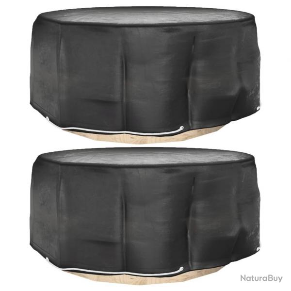 Housses pour meubles de jardin 2 pcs 10 oeillets 260x90 cm rond alsavelo