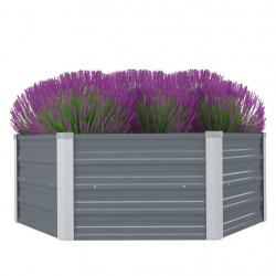 Jardinière 129 x 129 x 46 cm cm Acier galvanisé Gris alsavelo