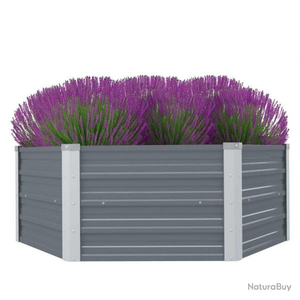 Jardinire 129 x 129 x 46 cm cm Acier galvanis Gris alsavelo