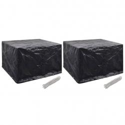 Housses de salon de jardin 2 pcs 8 oeillets 135x135x90 cm alsavelo