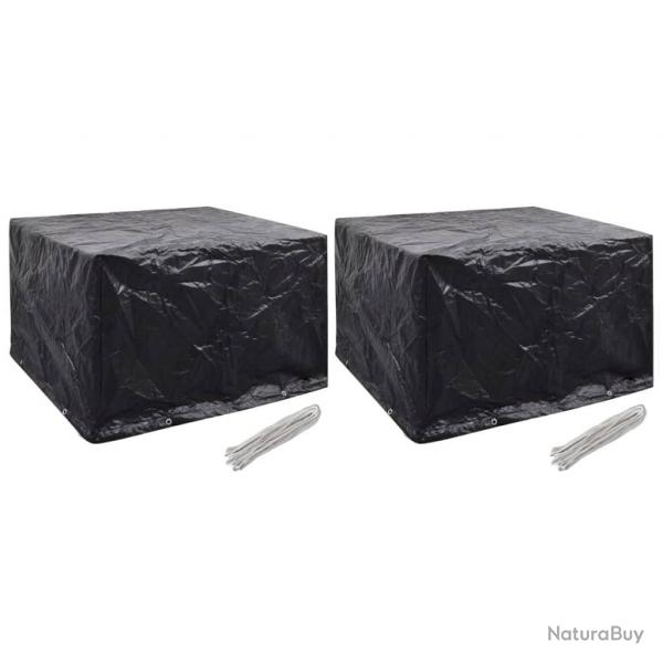 Housses de salon de jardin 2 pcs 8 oeillets 135x135x90 cm alsavelo