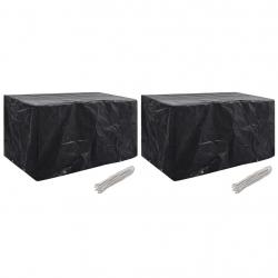 Housses de salon de jardin 2 pcs 8 oeillets 180x70x90 cm alsavelo
