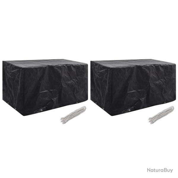 Housses de salon de jardin 2 pcs 8 oeillets 180x70x90 cm alsavelo