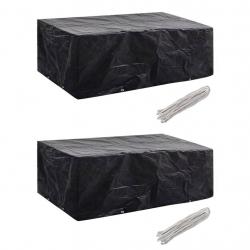 Housses de salon de jardin 2 pcs 8 oeillets 200x160x70 cm alsavelo