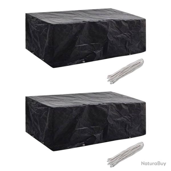 Housses de salon de jardin 2 pcs 8 oeillets 200x160x70 cm alsavelo