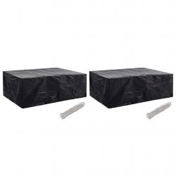 Housses de salon de jardin 2 pcs 8 oeillets 242x162x100 cm alsavelo