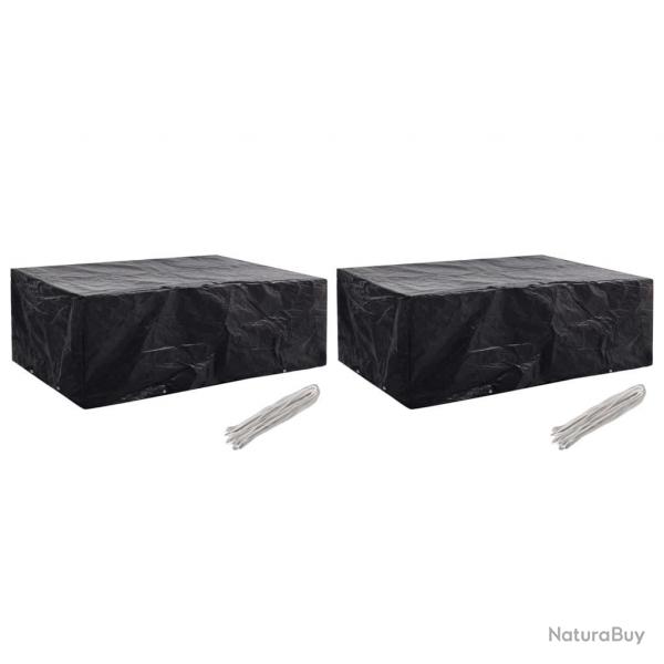 Housses de salon de jardin 2 pcs 8 oeillets 242x162x100 cm alsavelo
