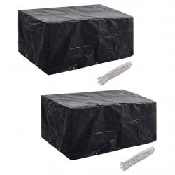 Housses de salon de jardin 2 pcs Rotin 10 oeillets 240 x 140 cm alsavelo