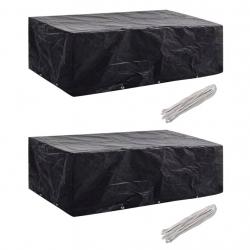 Housses de salon de jardin 2 pcs Rotin 10 oeillets 300 x 140 cm alsavelo