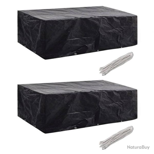 Housses de salon de jardin 2 pcs Rotin 10 oeillets 300 x 140 cm alsavelo