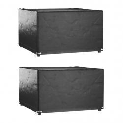 Housses de salon de jardin 2 pcs 8 oeillets 132x132x80 cm carré alsavelo
