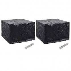 Housses de salon de jardin 2 pcs 8 oeillets 122x112x98 cm alsavelo