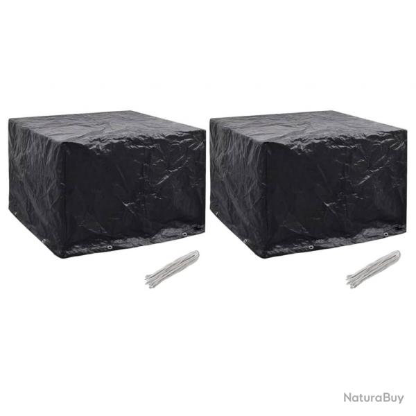 Housses de salon de jardin 2 pcs 8 oeillets 122x112x98 cm alsavelo