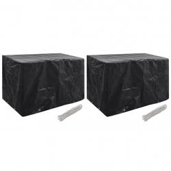 Housses de salon de jardin 2 pcs 8 oeillets 140x70x90 cm alsavelo