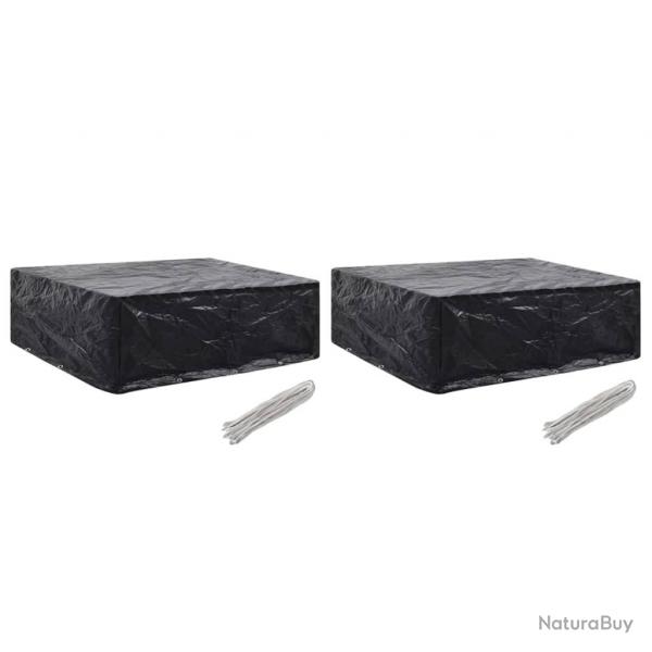 Housses de salon de jardin 2 pcs 8 oeillets 250x210x90 cm alsavelo