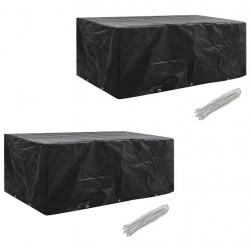 Housses de salon de jardin 2 pcs Rotin 10 oeillets 229 x 113 cm alsavelo