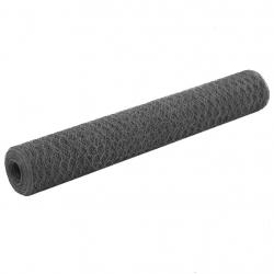 Grillage Acier et revêtement en PVC 25 x 1 m Gris alsavelo
