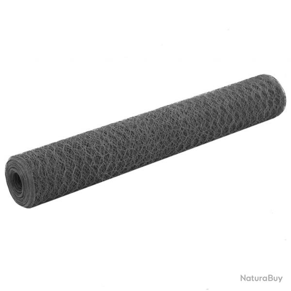 Grillage Acier et revtement en PVC 25 x 1 m Gris alsavelo