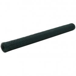 Grillage Acier avec revêtement en PVC 25x1,5 m Vert alsavelo