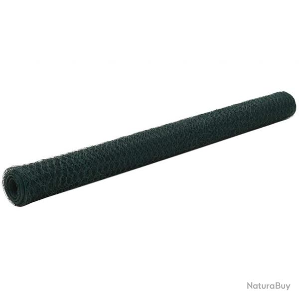Grillage Acier avec revtement en PVC 25x1,5 m Vert alsavelo