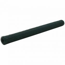 Grillage Acier avec revêtement en PVC 25x1,5 m Vert alsavelo