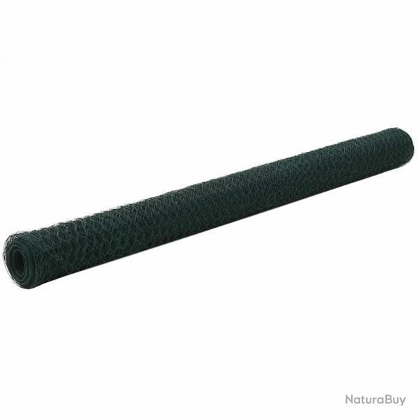 Grillage Acier avec revtement en PVC 25x1,5 m Vert alsavelo