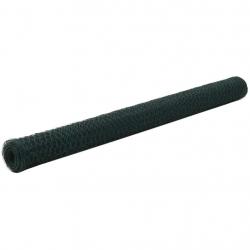 Grillage Acier avec revêtement en PVC 25x1,5 m Vert alsavelo