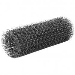 Grillage acier avec revêtement en PVC 10x0,5 m gris alsavelo