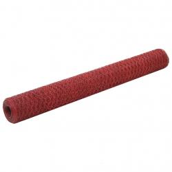 Grillage Acier avec revêtement en PVC 25x1,2 m Rouge alsavelo