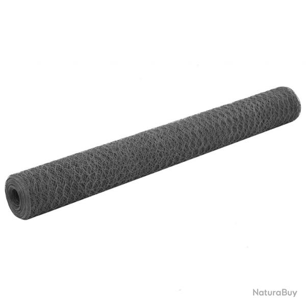 Grillage Acier avec revtement en PVC 25x1,2 m Gris alsavelo