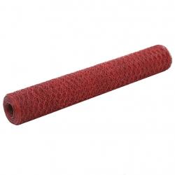 Grillage Acier avec revêtement en PVC 25x1 m Rouge alsavelo