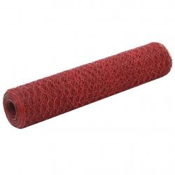 Grillage Acier avec revêtement en PVC 25x0,75 m Rouge alsavelo