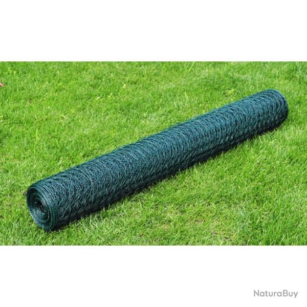 Grillage  poule avec revtement en PVC 25x0,75 m vert alsavelo
